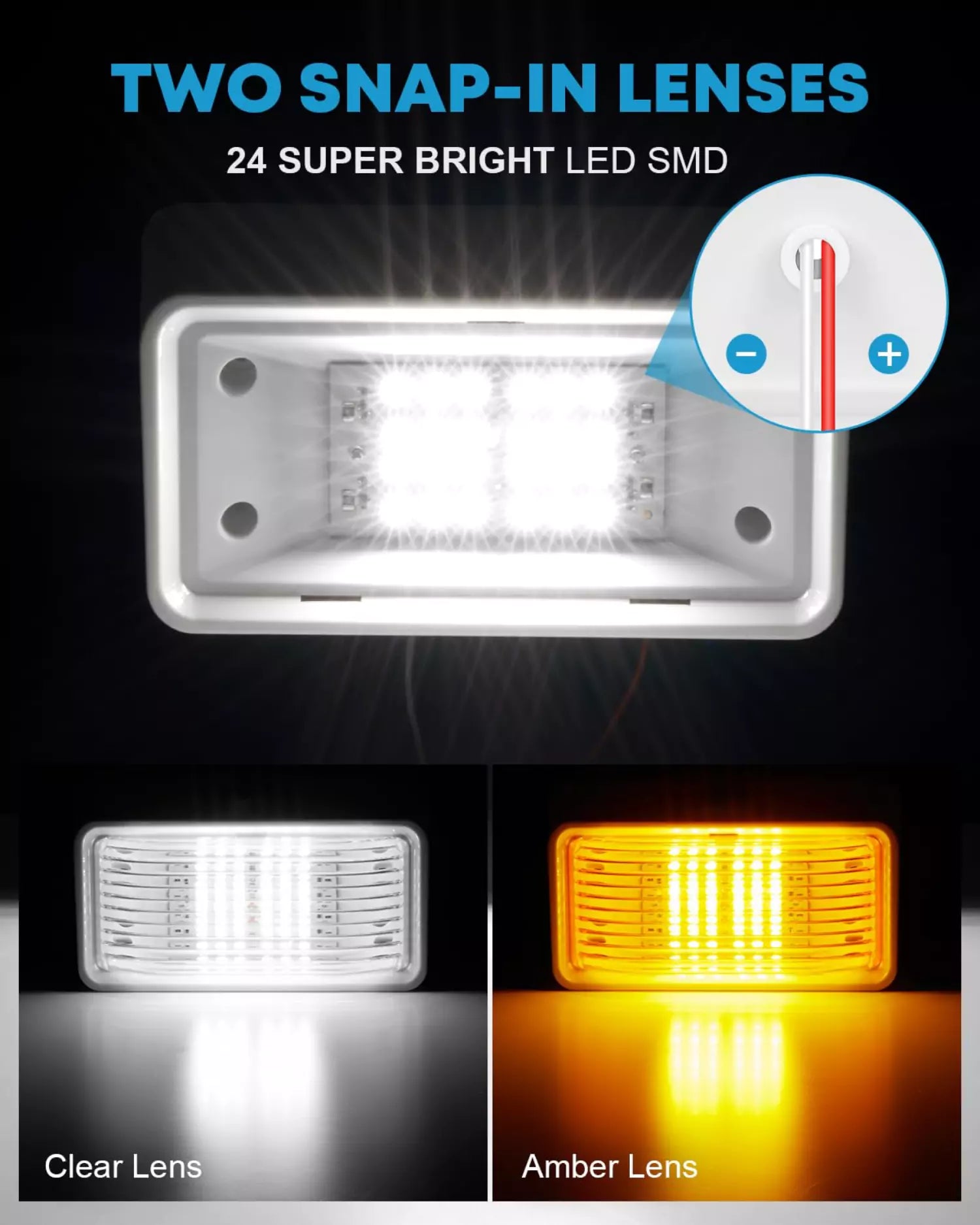 Two snap in lenses rv porch light replacement