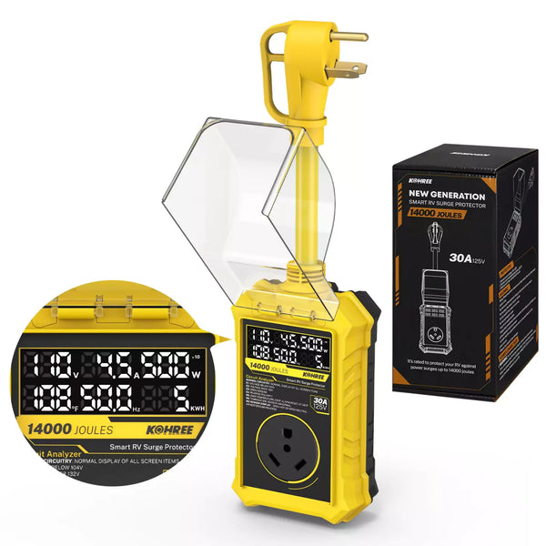 Kohree rv power surge protector 30 amp yellow