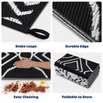 RV rugs black features