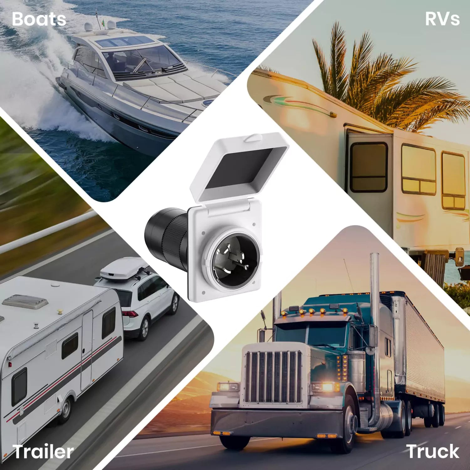 RV shore power plug 50 amp application