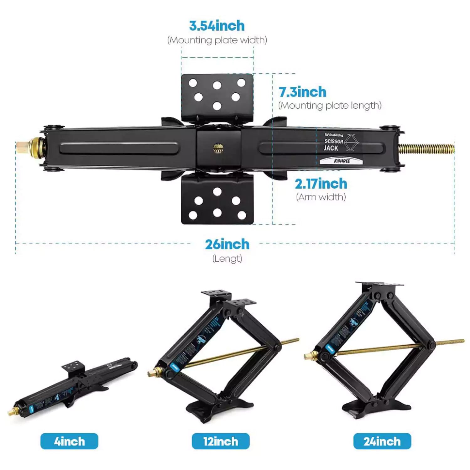 RV stabilizer jacks dimension
