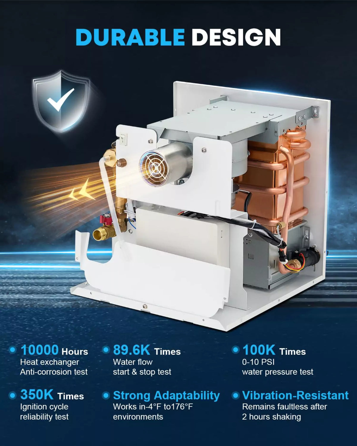 Durable design rv water heaters