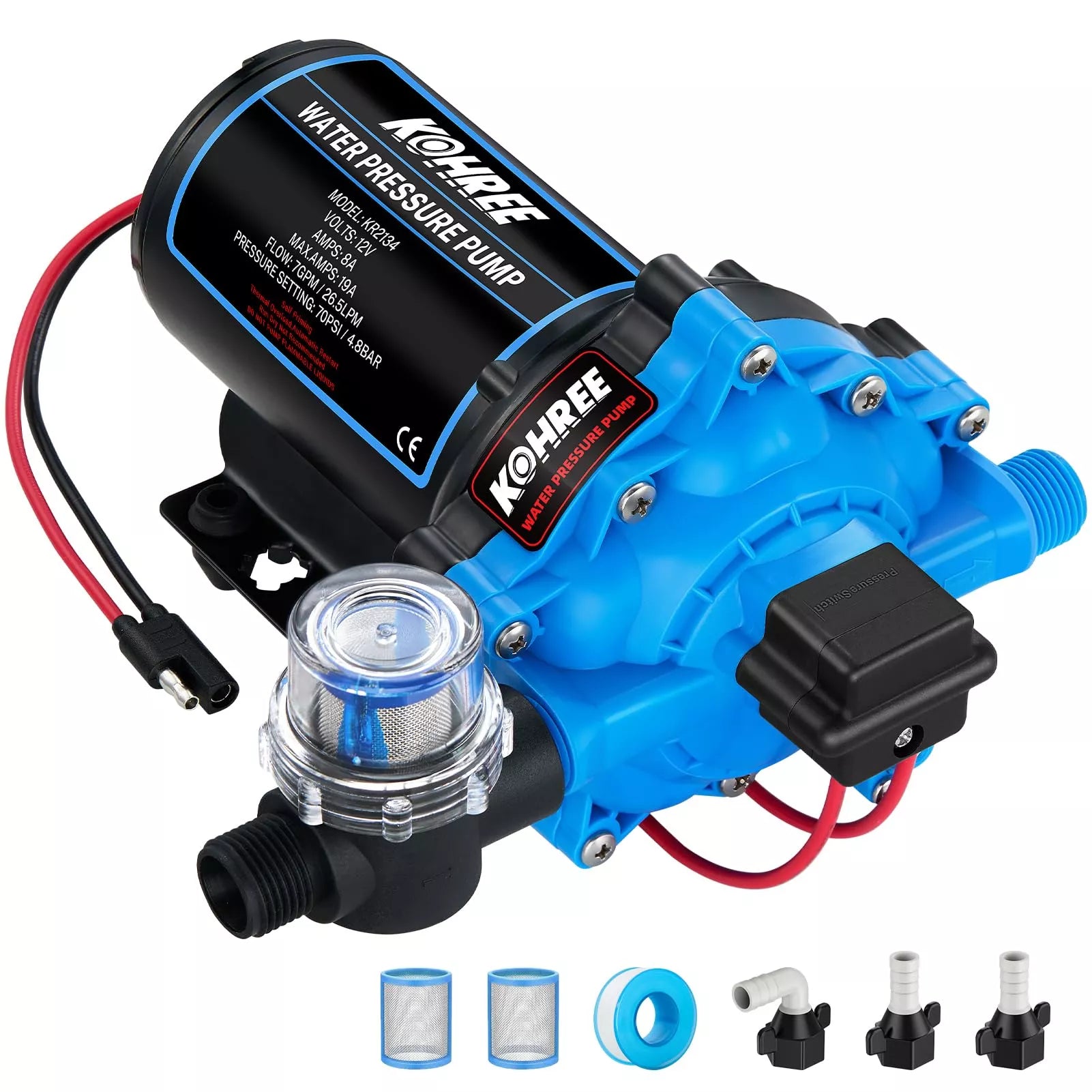 Kohree upgraded rv water pump 7 gpm