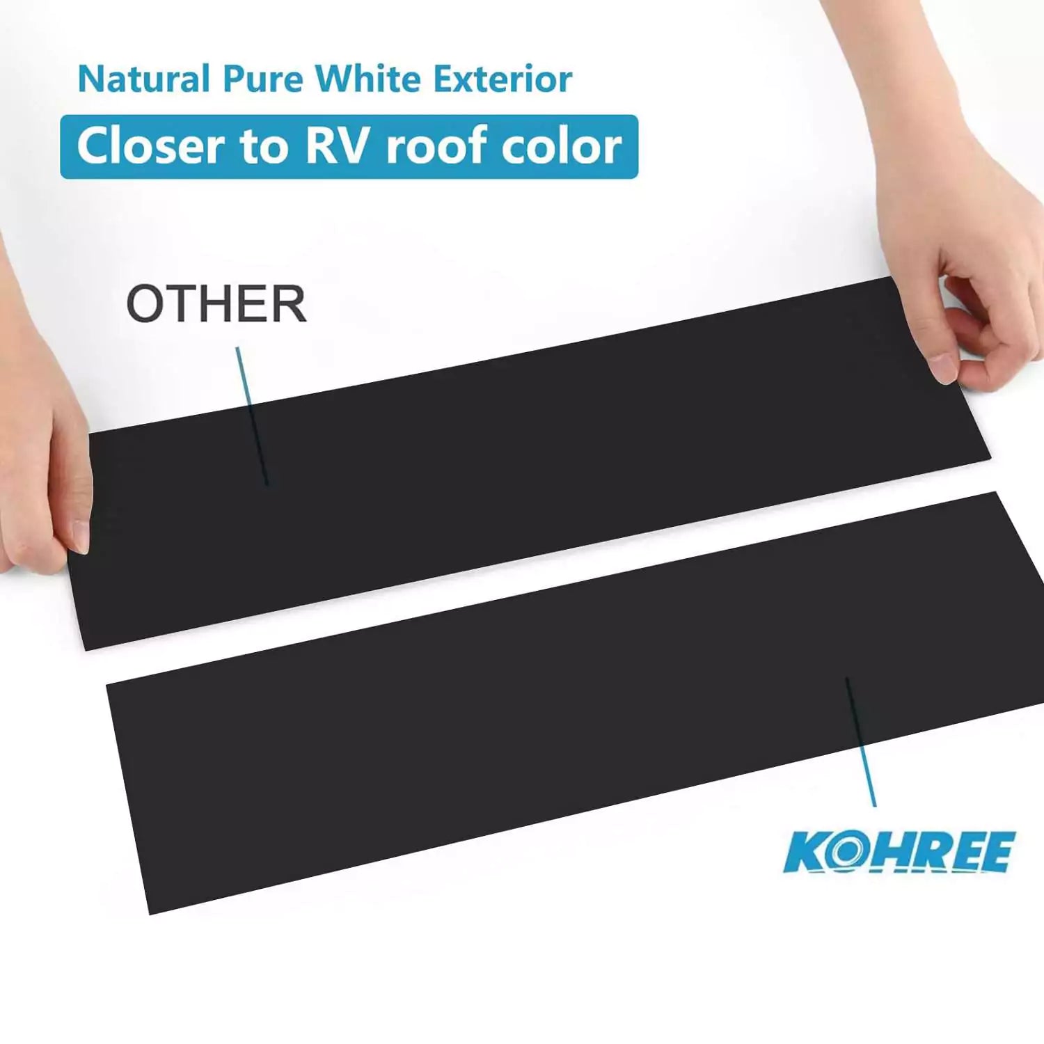 Closer to RV roof color window black sealant tape