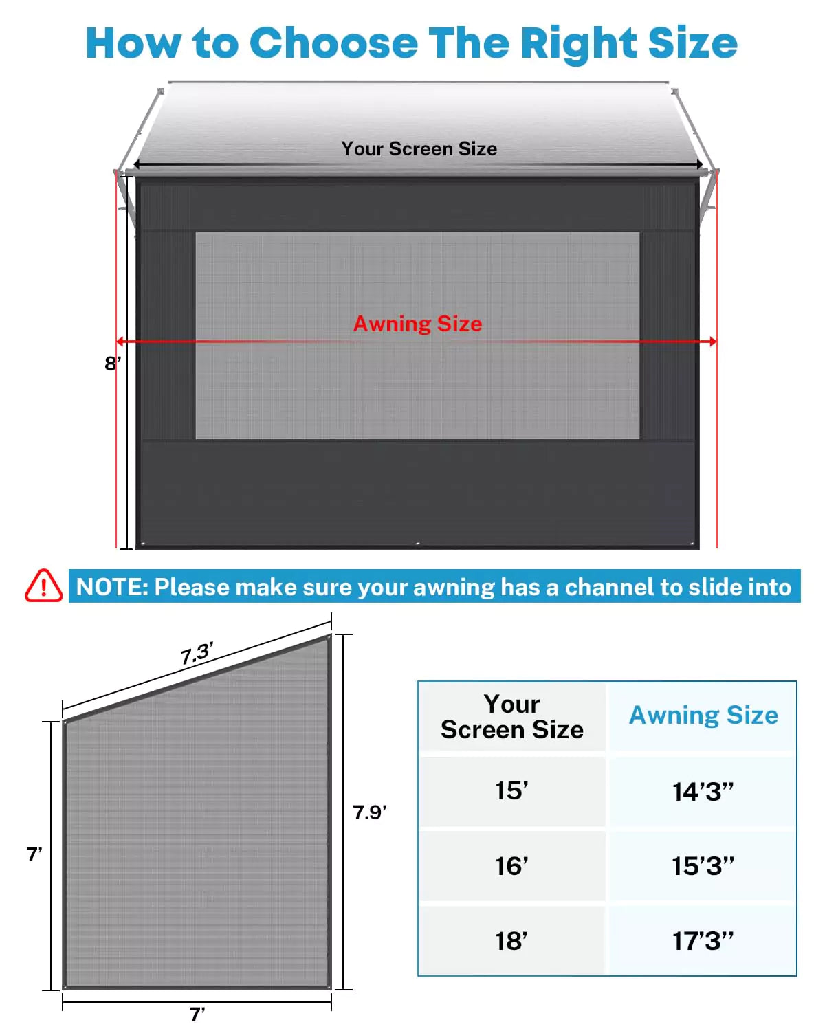 Su Shade Rv Kohree RV Awning Sun Shade Screen Kit with All Around RV Shield