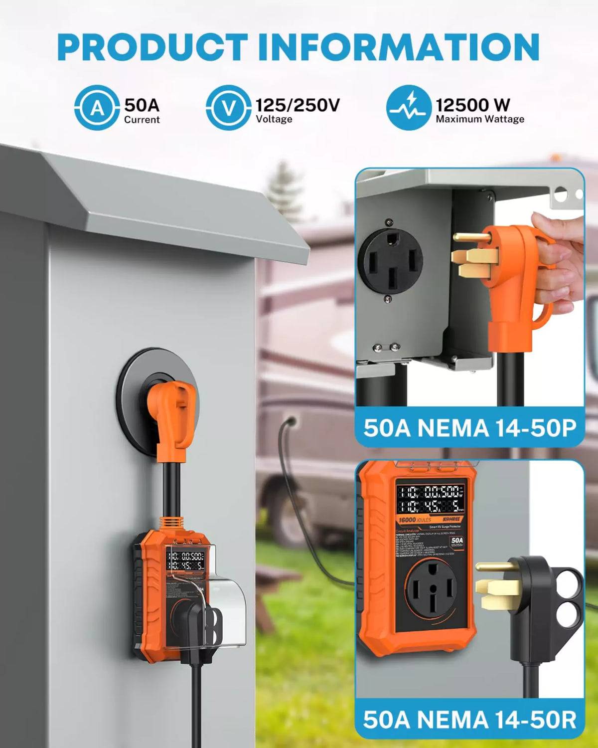 Kohree surge protector for camper 50 amp information