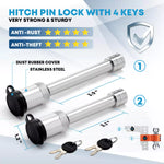 Tow hitch pin lock with 4 keys