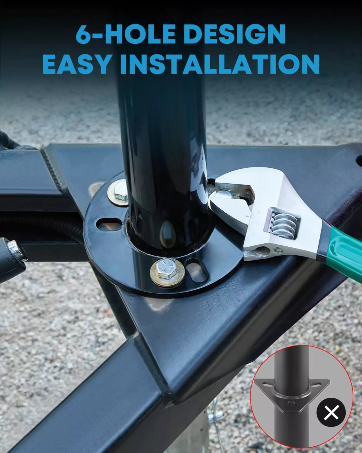 6 hole design easy installation trailer jack for boat trailer