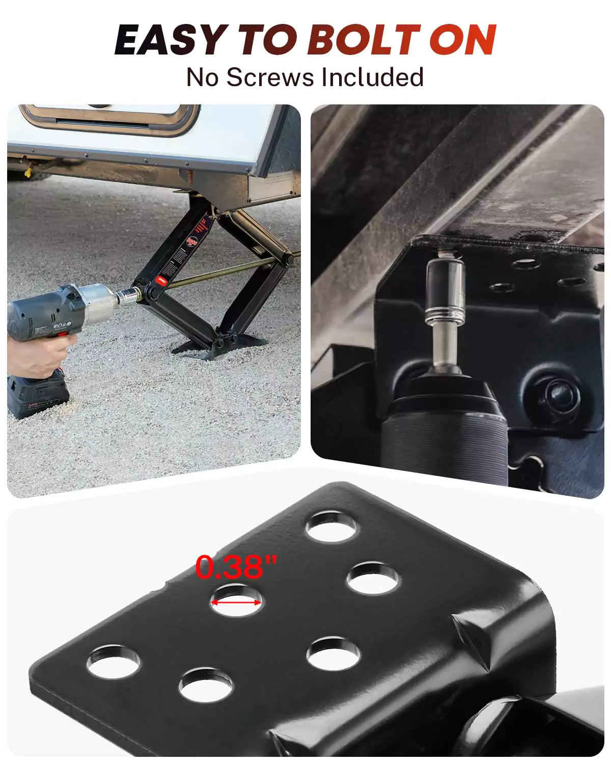 Easy to bolt on trailer stabilizer jacks 8000 lbs 24 inch