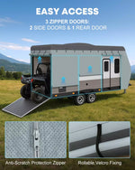 Easy access travel camper covers