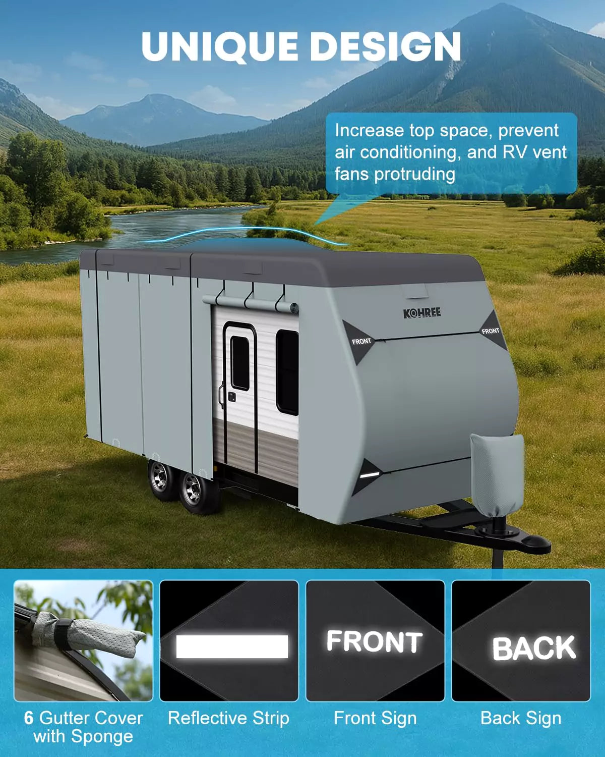 Unique design travel trailer cover