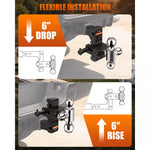 Tow hitch installation system with flexible installation features on a truck bed. 