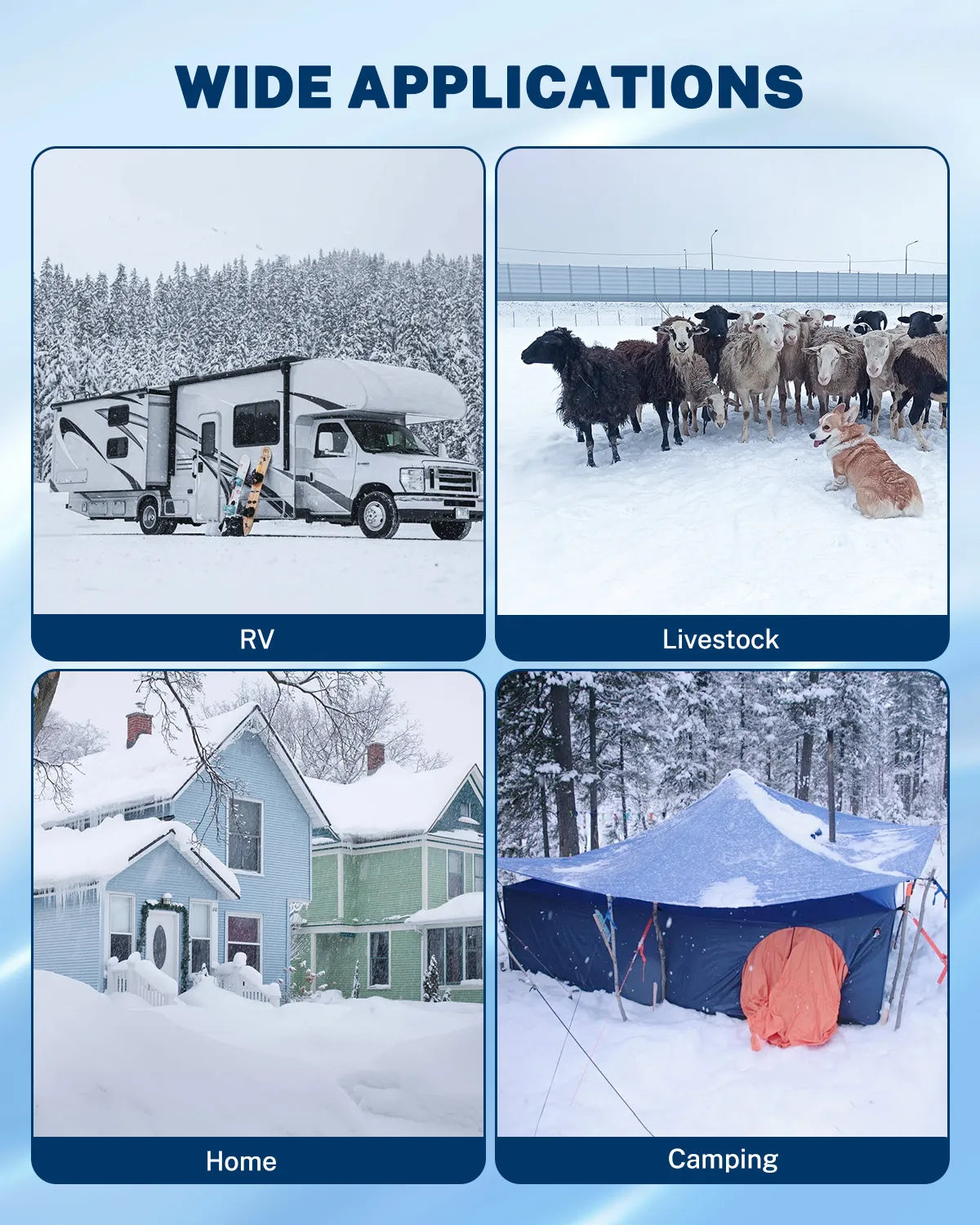 Heated RV water hose with automatic thermostat control to reduce unnecessary power use when heating is not needed.