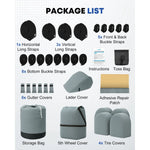 Storage bag and adhesive repair patch included with the fifth wheel RV cover