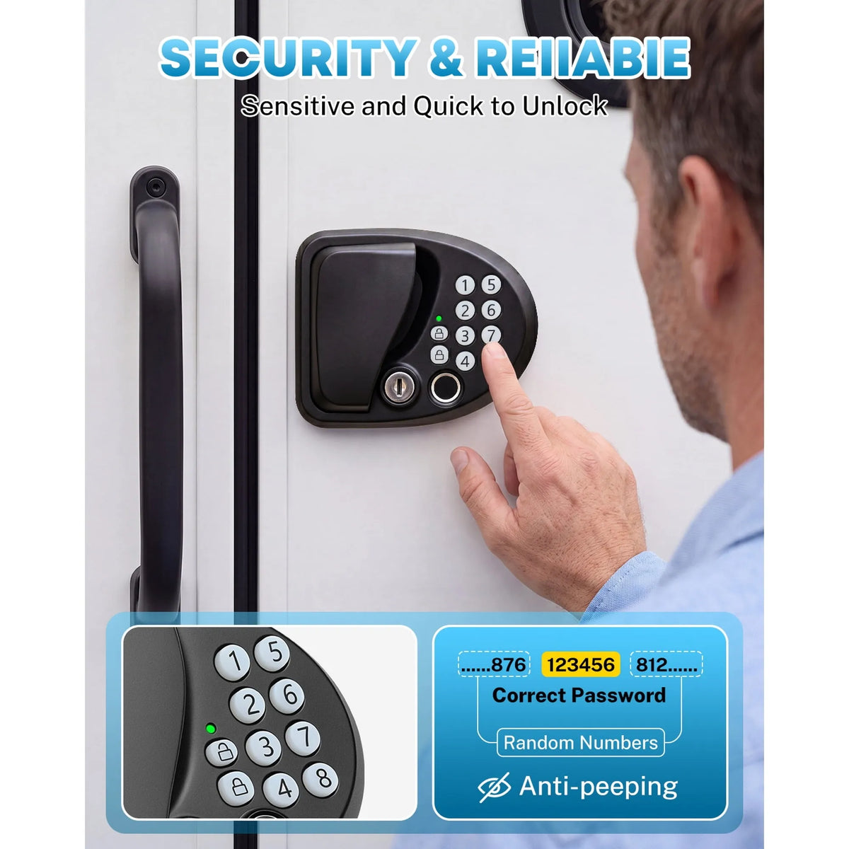 sensitive and quick unlock fingerprint keyless rv lock 