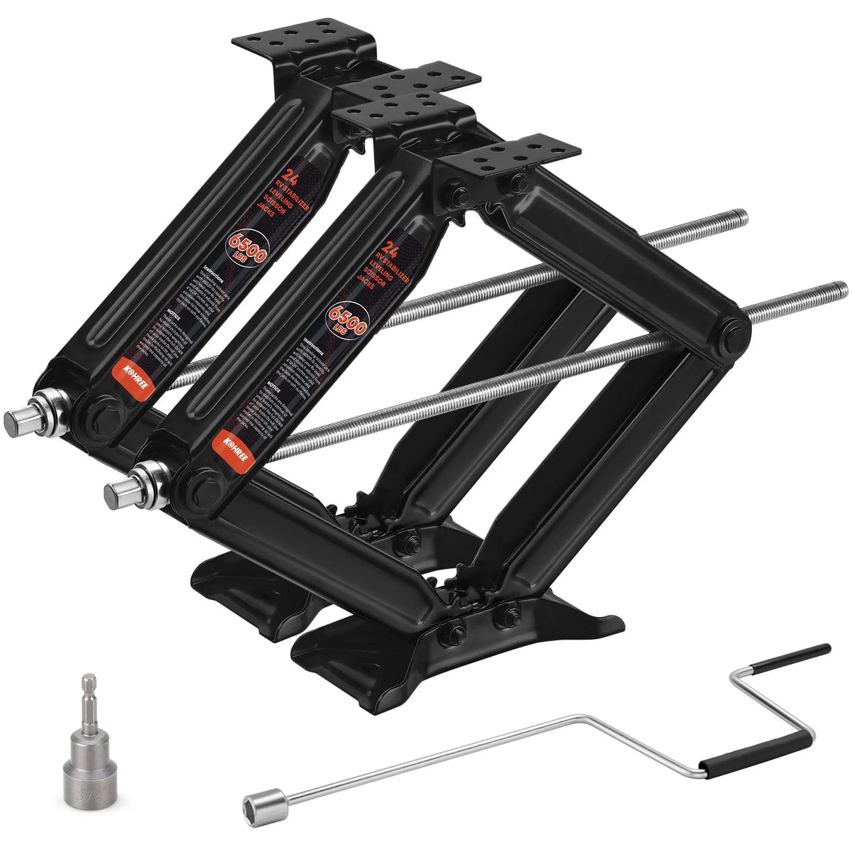 Kohree heavy duty rv stabilizer scissor jacks 6500 lbs