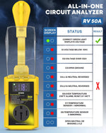 Yellow all-in-one circuit analyzer with digital display 
