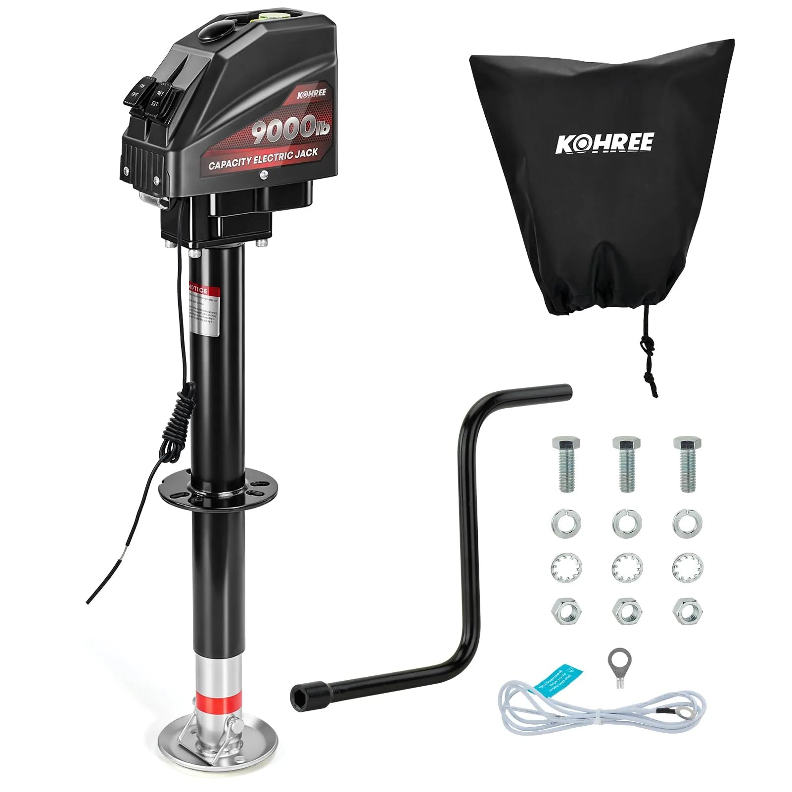Kohree electric trailer jack 9000 lbs single dc wiring 