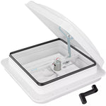 White vent cover with a motor and lever
