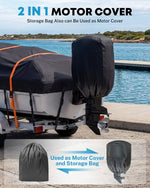1200D marine-grade polyester boat cover with double-stitched, triple-folded seams for added tear resistance.