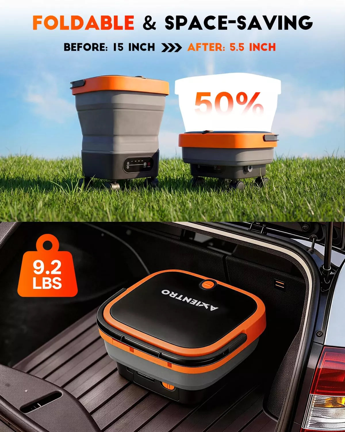 Foldable and space-saving pressure washer