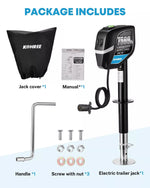 Kohree electric trailer jack package with jack cover, handle, screws, manual, and cover 
