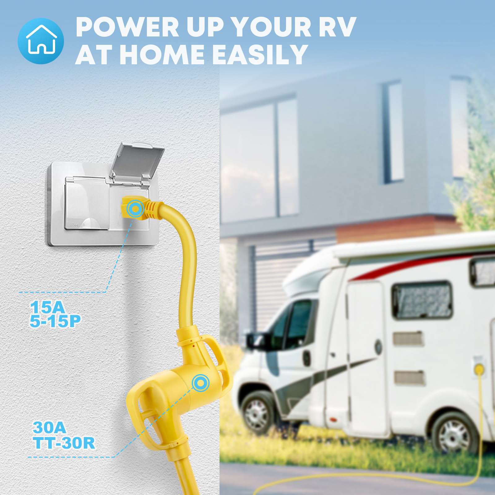 RV 30 amp to 110 adapter