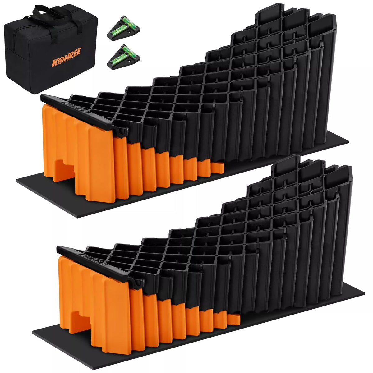 Curved Rv Ladder Kohree Curved Camper Levelers with Wheel Chocks Kit for Trailers