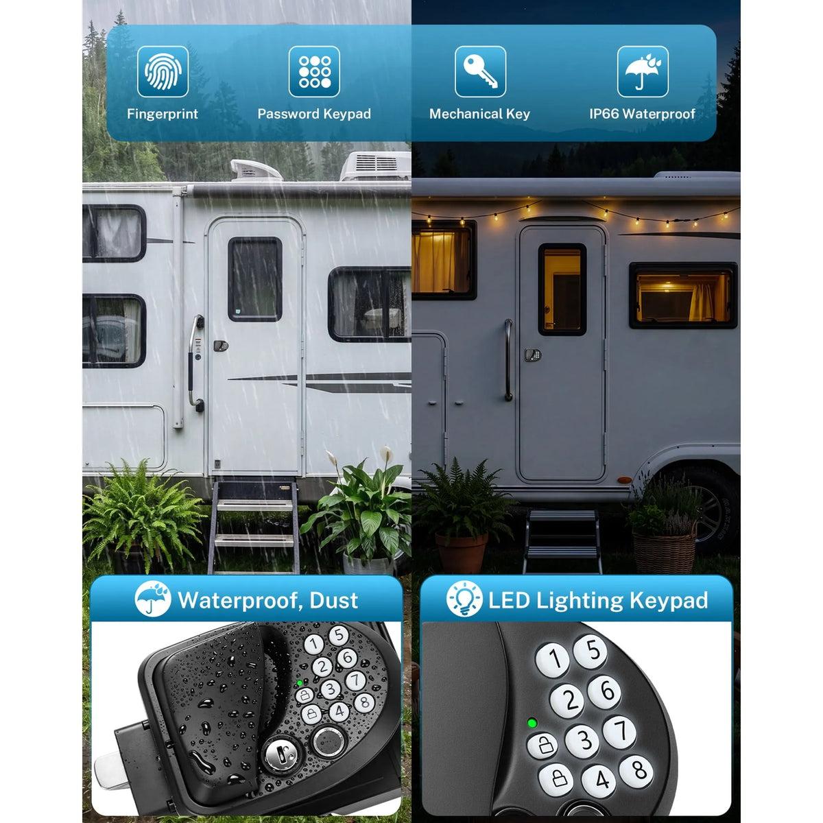 Features of rv lock with keypad 