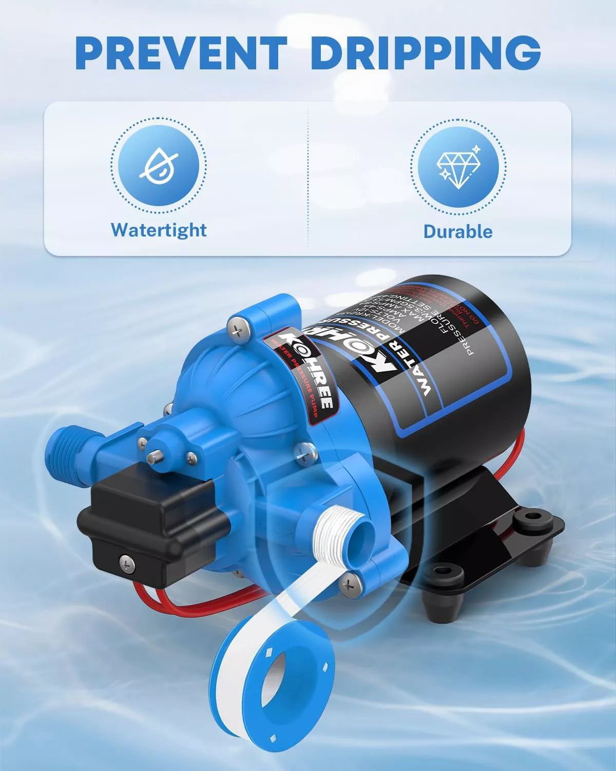 Prevent dripping rv pump