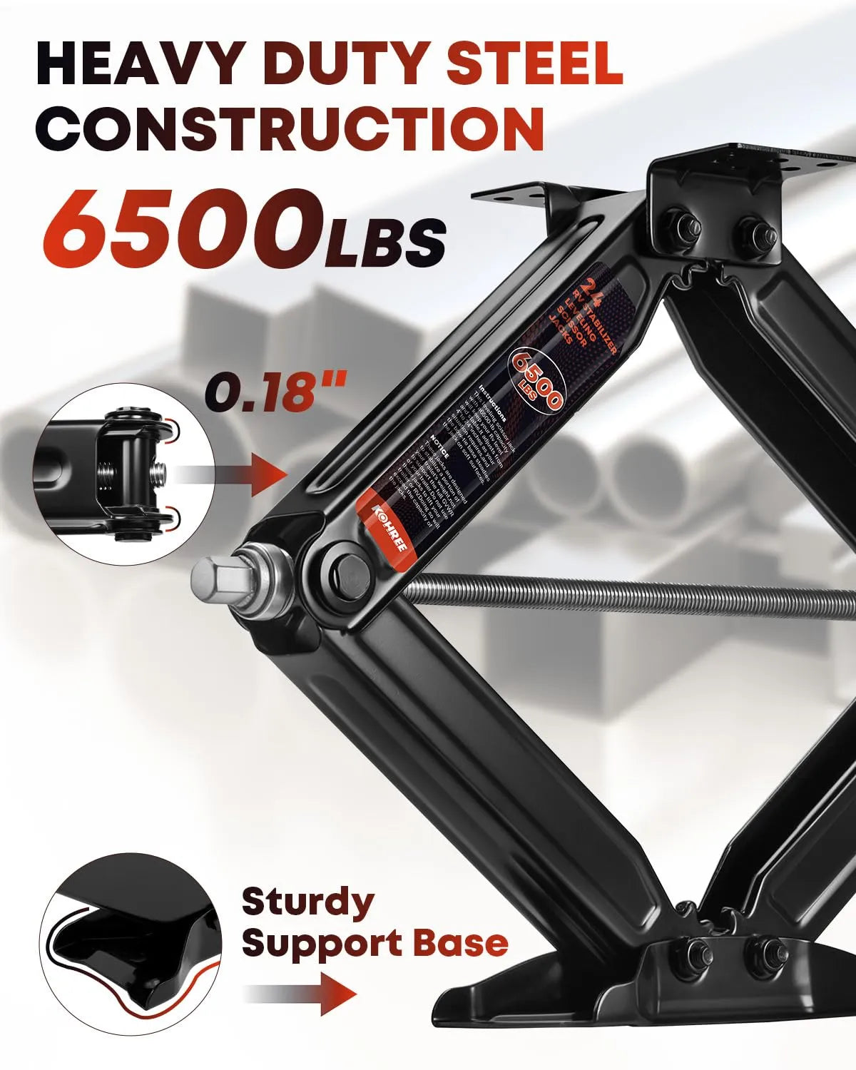 heavy duty steel construction 6500 lbs