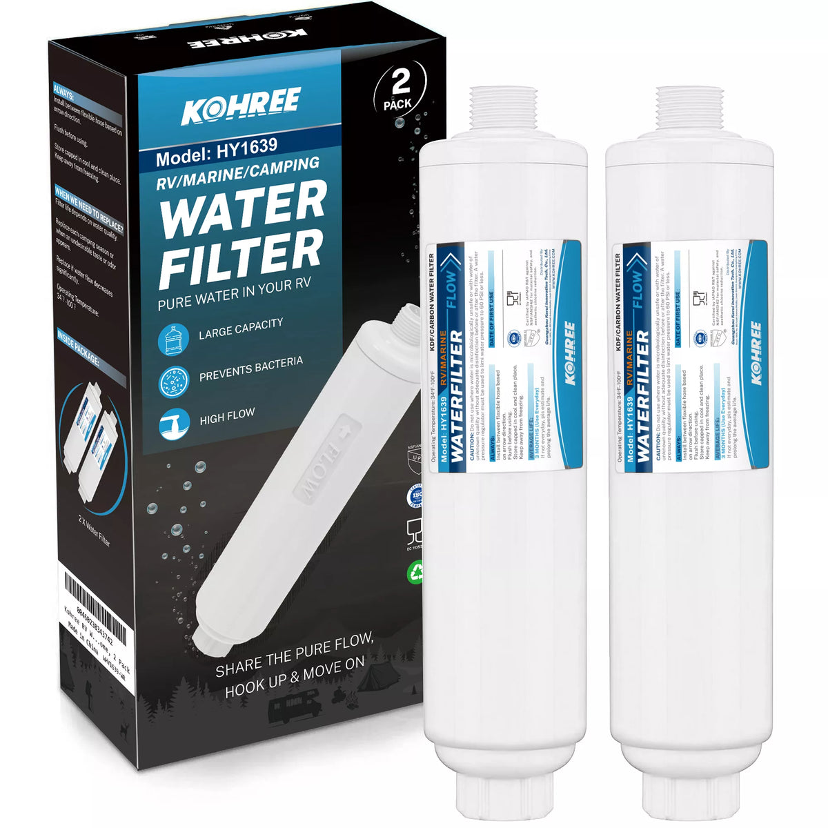Kohree white water filter with packaging
