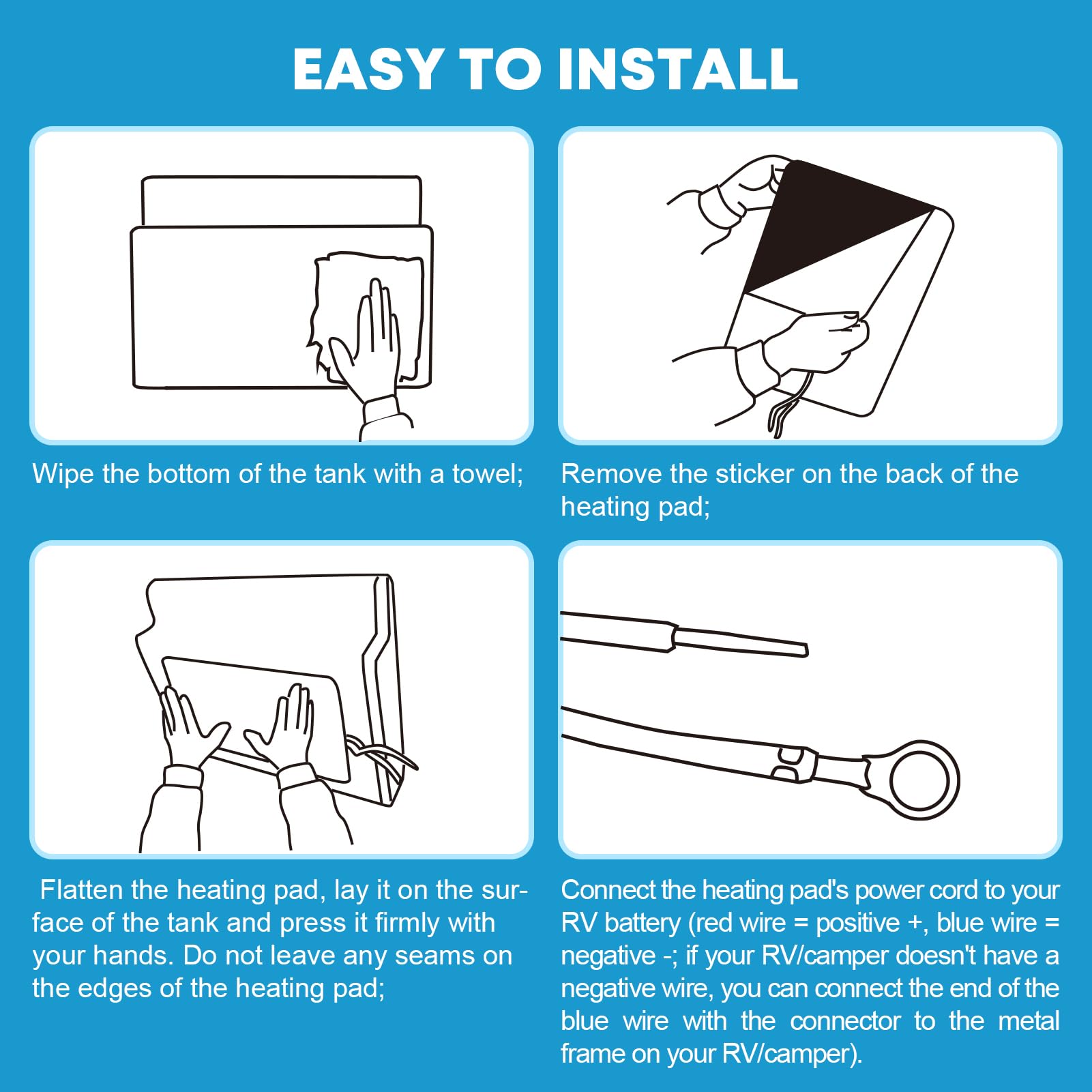 RV water tank heating pad