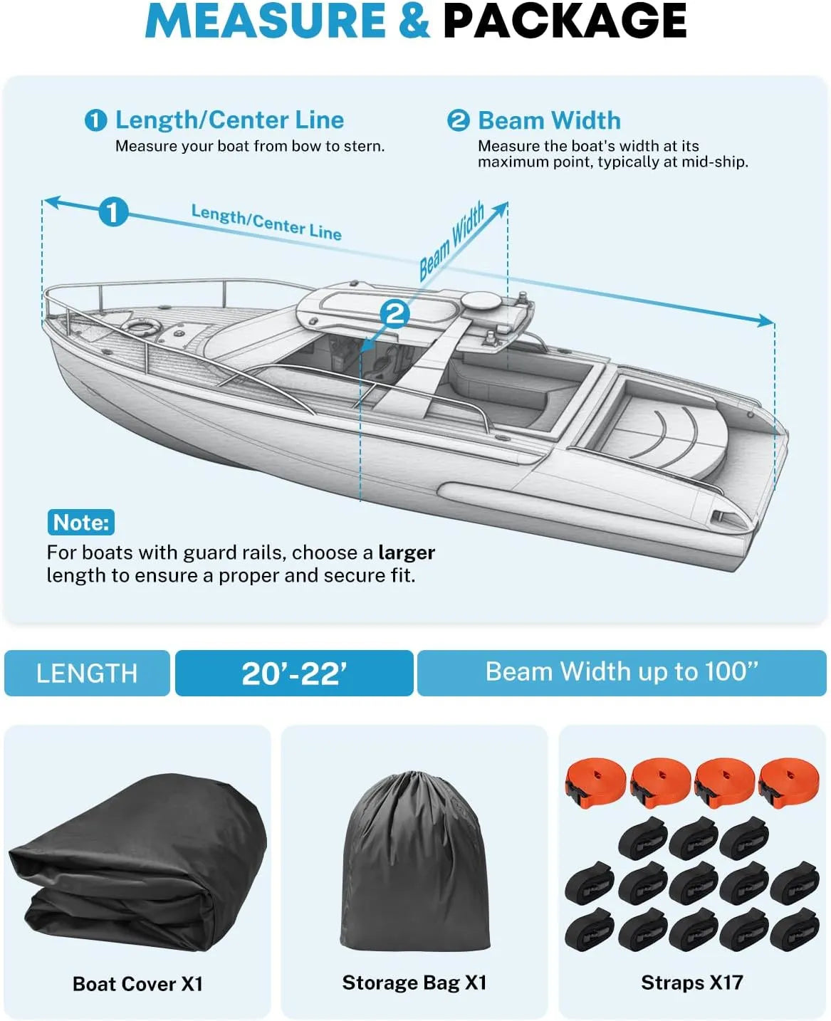 Kohree trailerable boat cover with adjustable straps for secure transport when properly fastened. 
