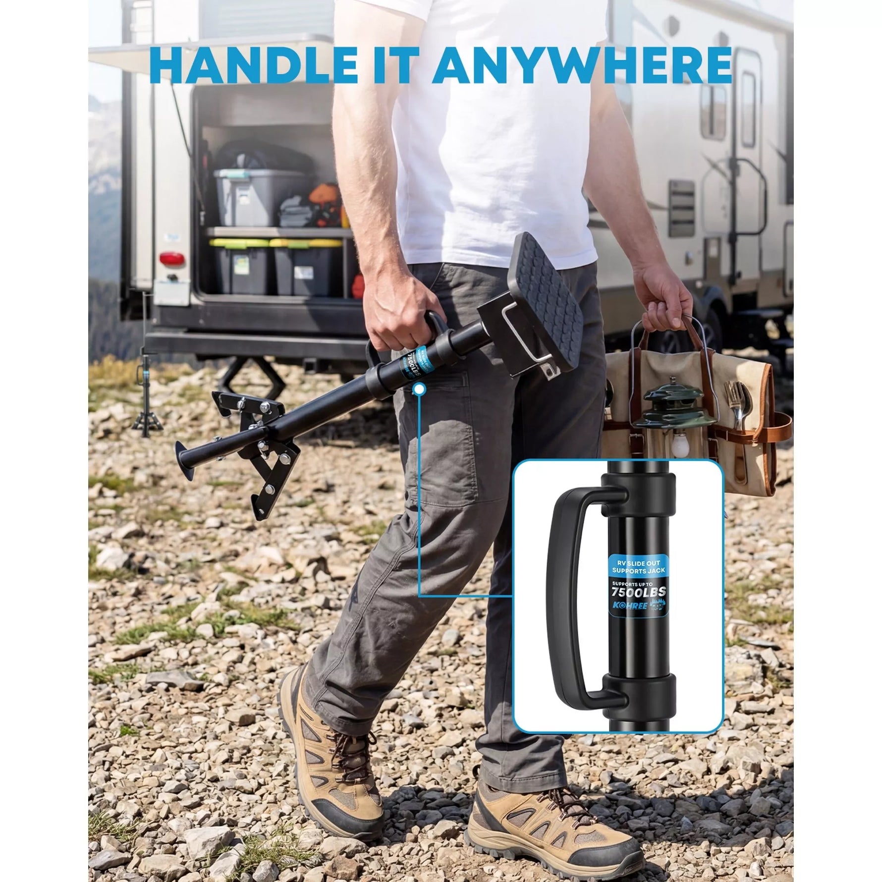 Easy to handle rv slide out tripod jack 7500 lbs