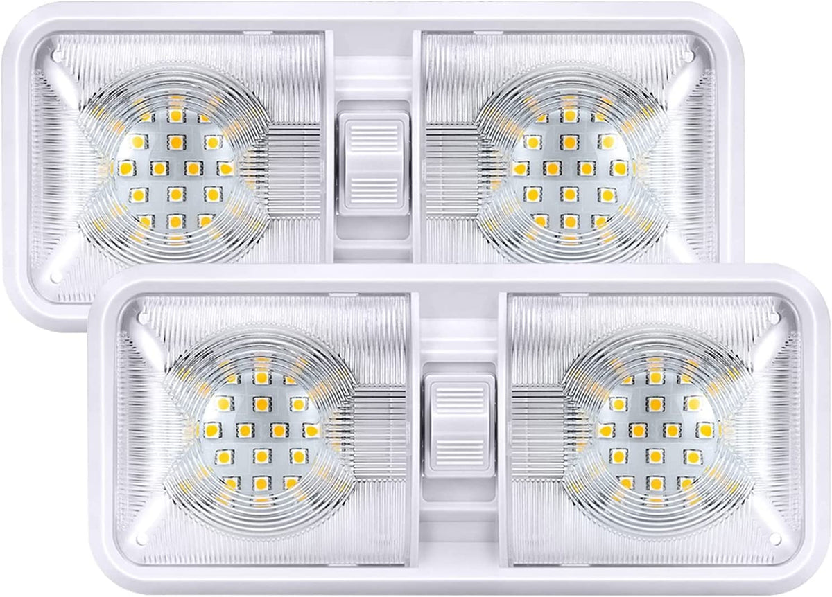 Set of 2 12V LED Double Dome Light